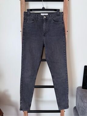 Topshop Jamie Gray High Rise Skinny Jeans Ankle Zip Stretch Denim